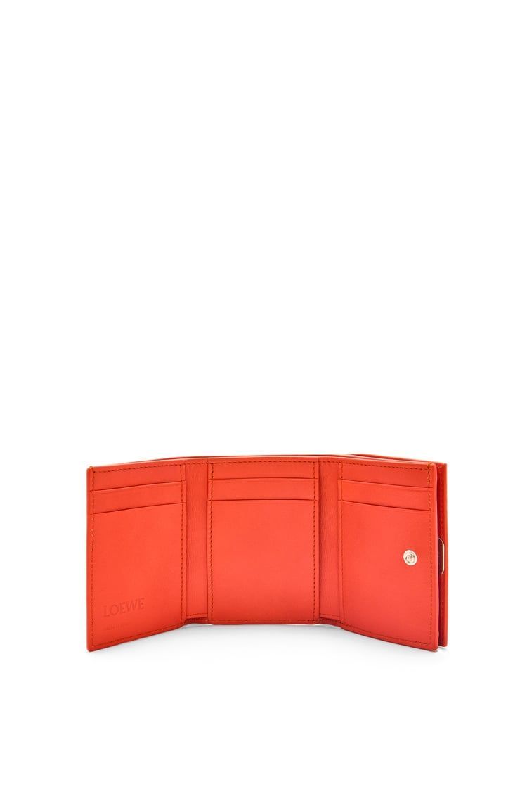 Anagram trifold wallet in pebble grain calfskin