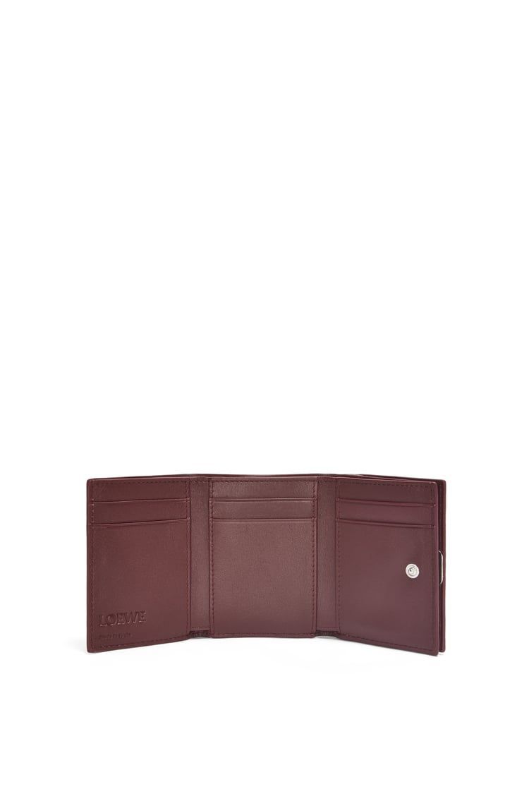 Anagram trifold wallet in pebble grain calfskin