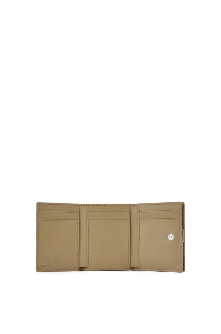 Anagram trifold wallet in pebble grain calfskin