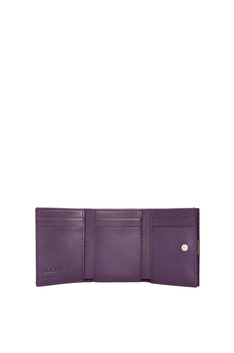 Anagram trifold wallet in pebble grain calfskin