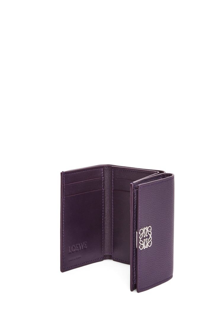 Anagram trifold wallet in pebble grain calfskin