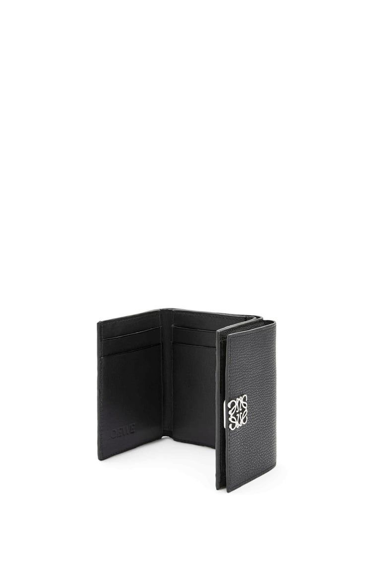 Anagram trifold wallet in pebble grain calfskin