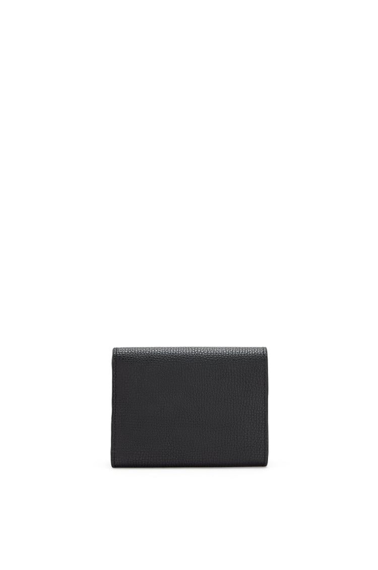 Anagram trifold wallet in pebble grain calfskin