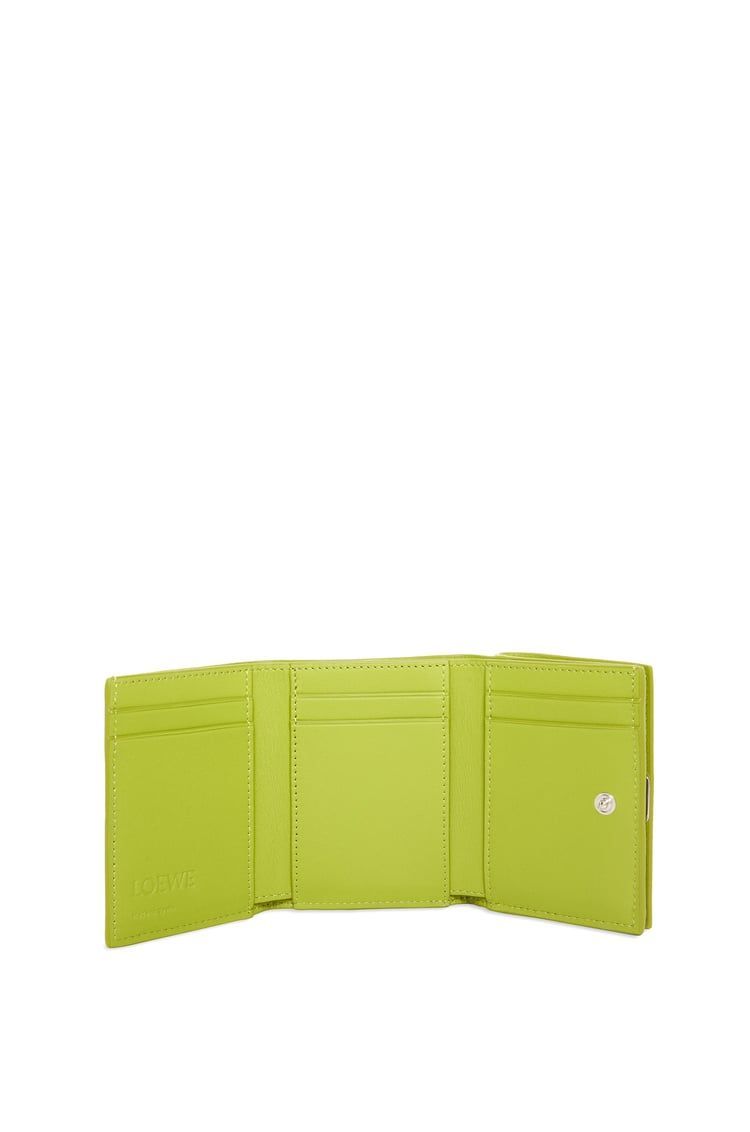 Anagram trifold wallet in pebble grain calfskin