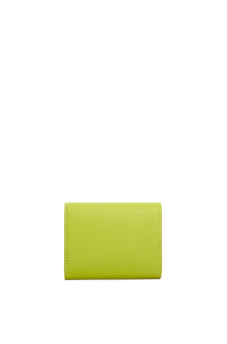 Anagram trifold wallet in pebble grain calfskin