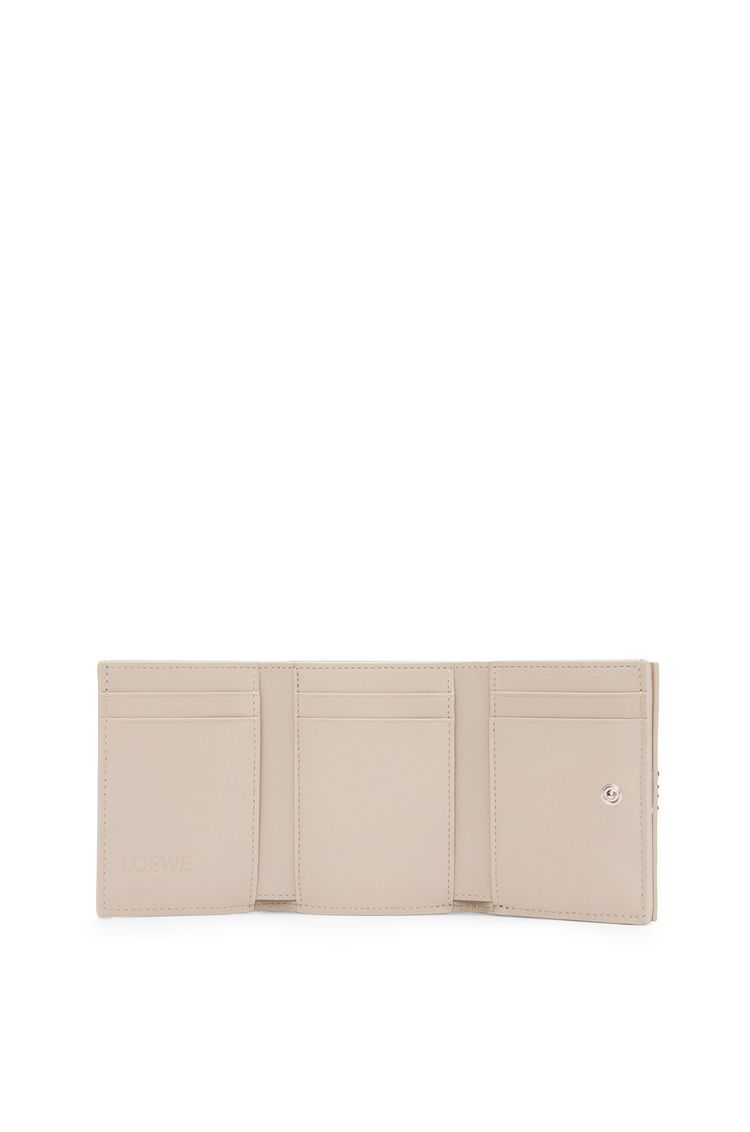 Anagram trifold wallet in pebble grain calfskin