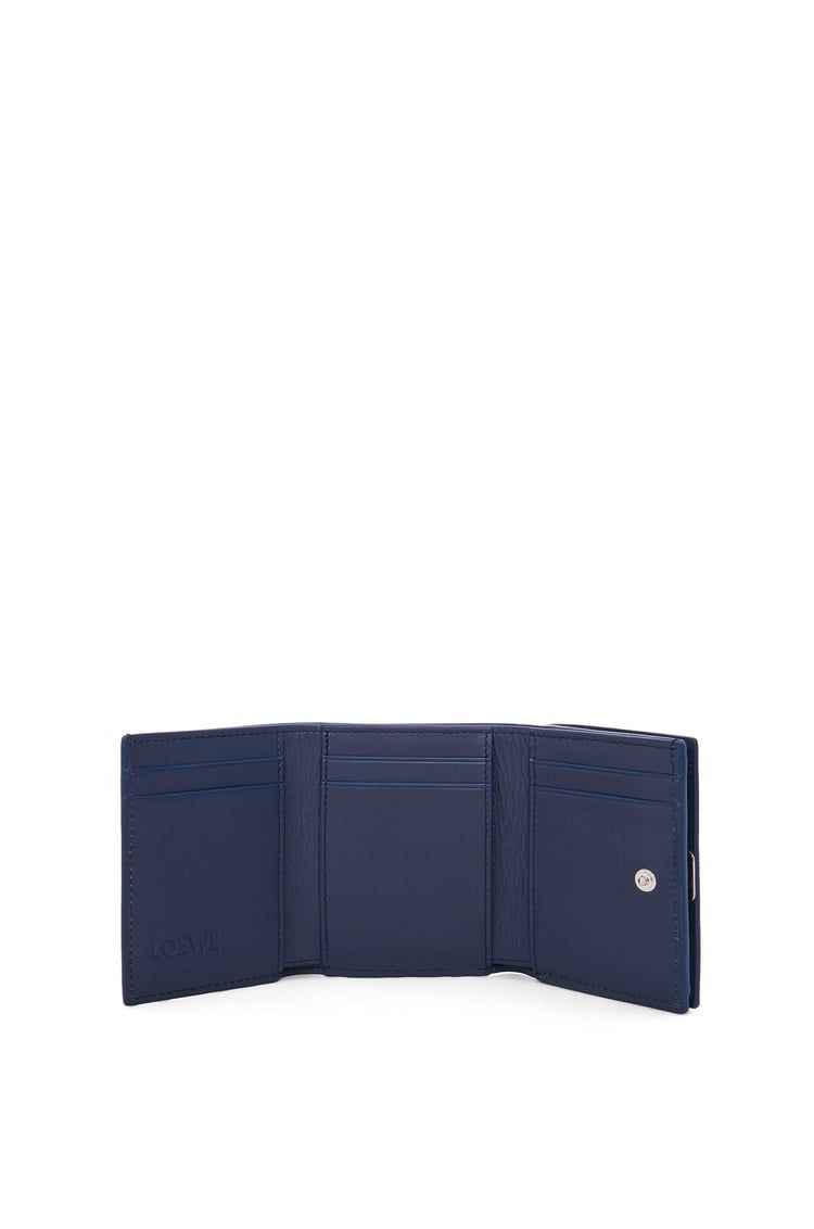 Anagram trifold wallet in pebble grain calfskin