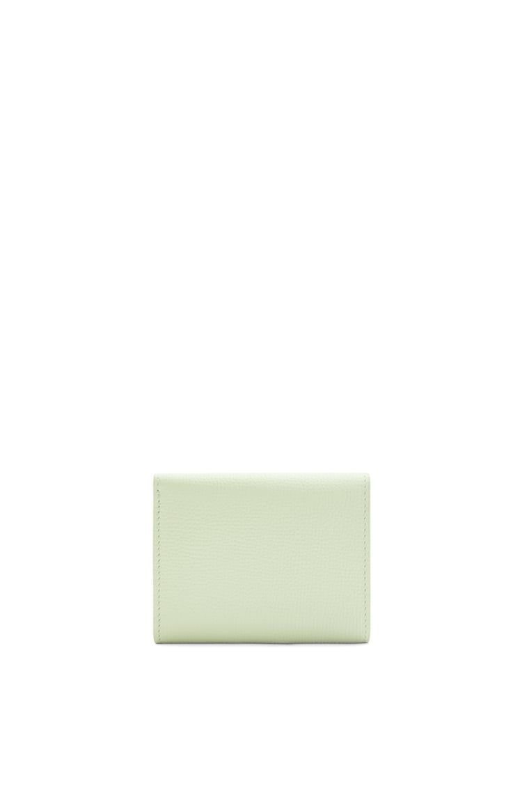 Anagram trifold wallet in pebble grain calfskin