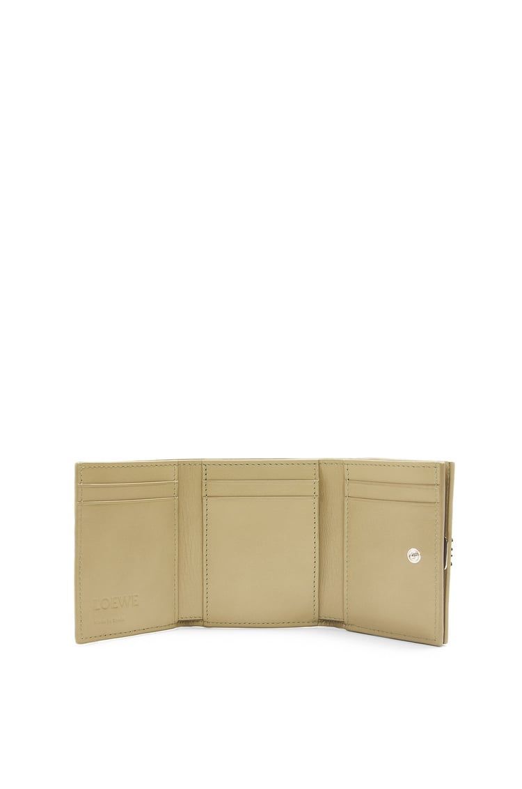 Anagram trifold wallet in pebble grain calfskin