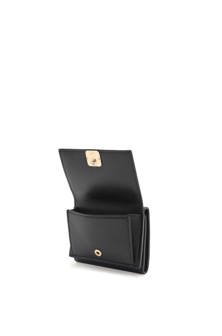Puffer Anagram trifold wallet in shiny nappa calfskin