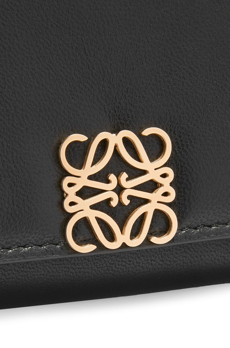 Puffer Anagram trifold wallet in shiny nappa calfskin