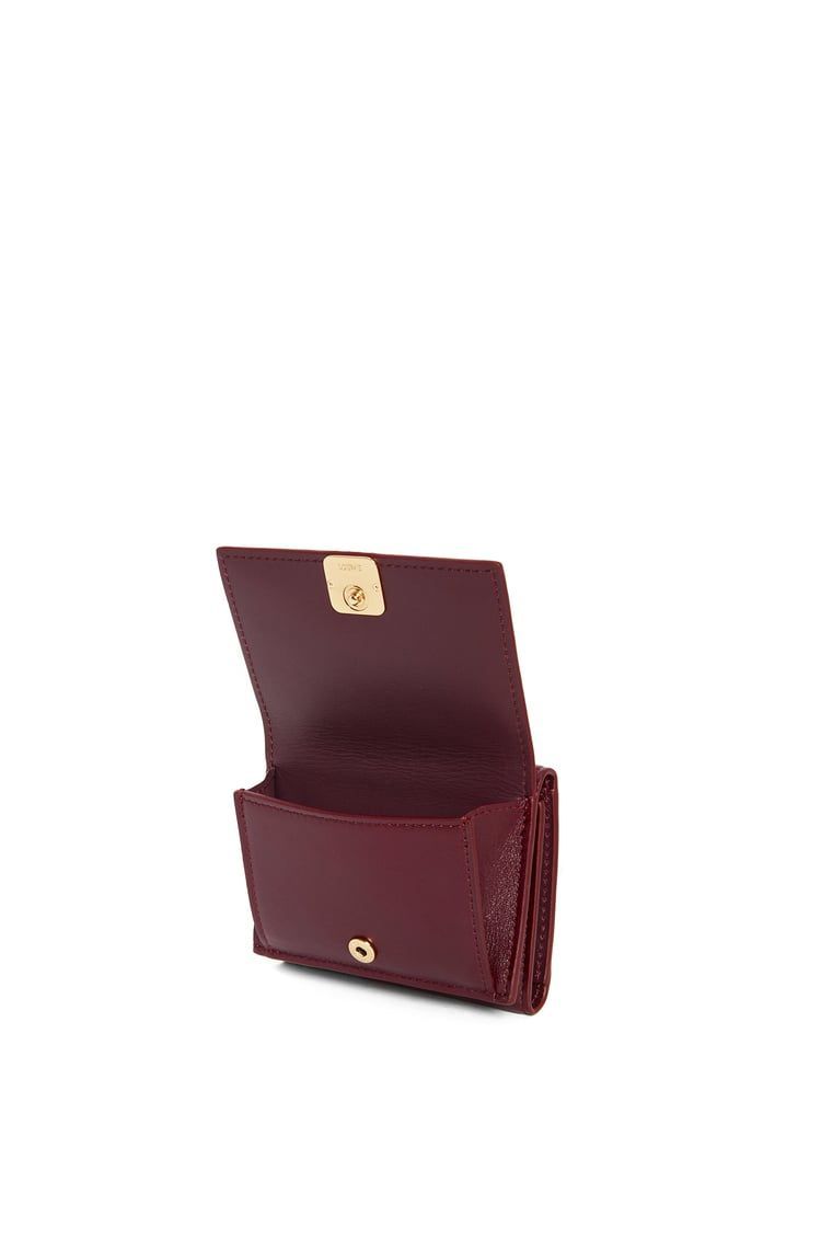 Puffer Anagram trifold wallet in shiny nappa calfskin