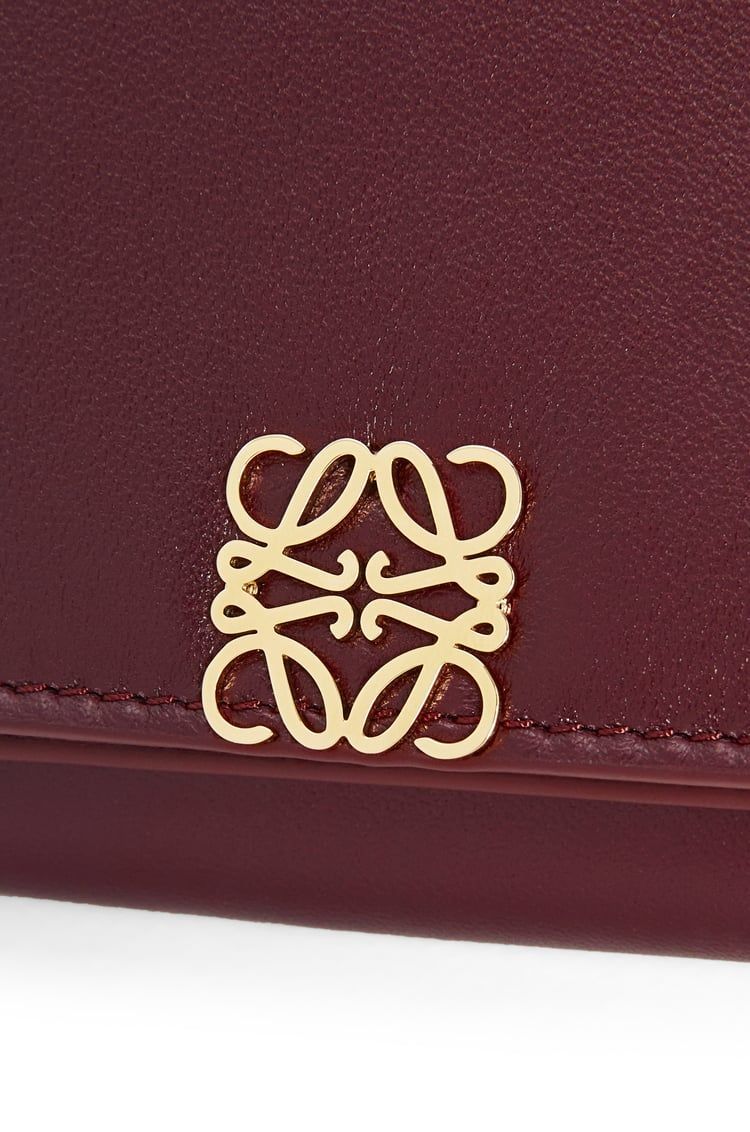Puffer Anagram trifold wallet in shiny nappa calfskin