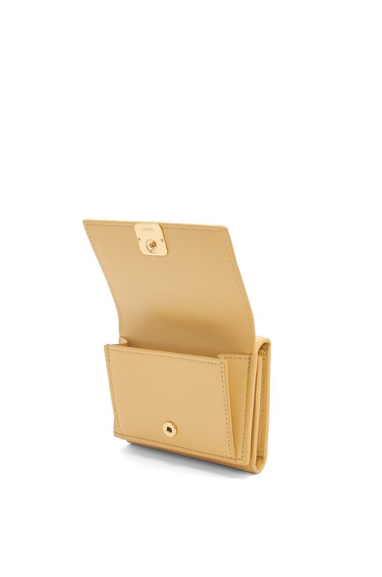 Puffer Anagram trifold wallet in shiny nappa calfskin