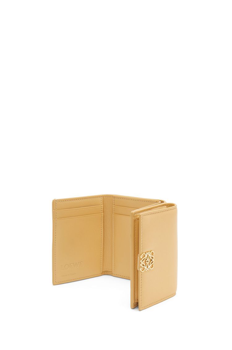 Puffer Anagram trifold wallet in shiny nappa calfskin