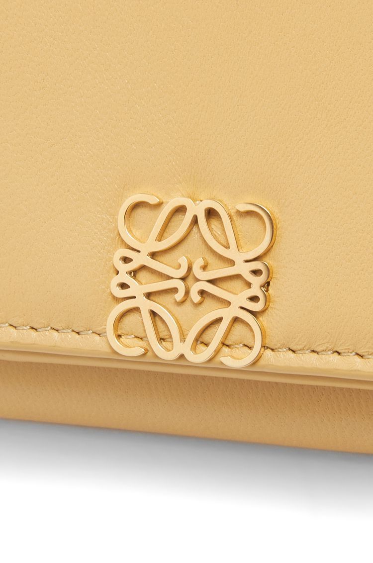 Puffer Anagram trifold wallet in shiny nappa calfskin