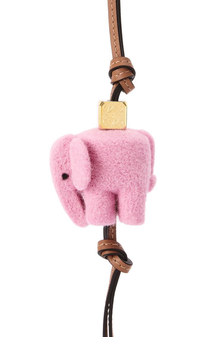 Elephant charm in felt and calfskin