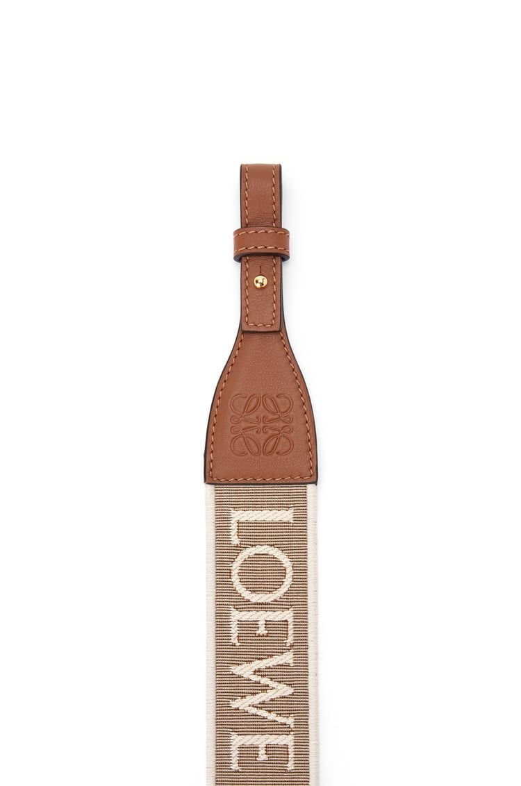 Anagram loop strap in jacquard and calfskin