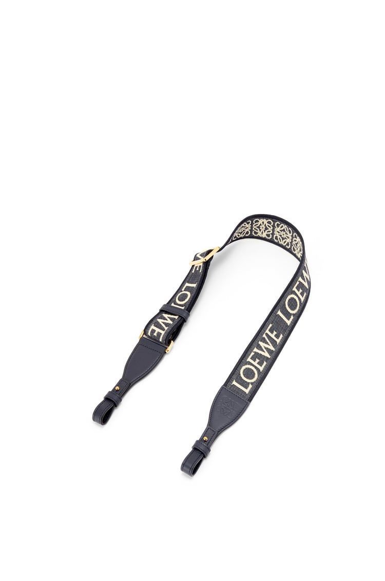 Anagram loop strap in jacquard and calfskin