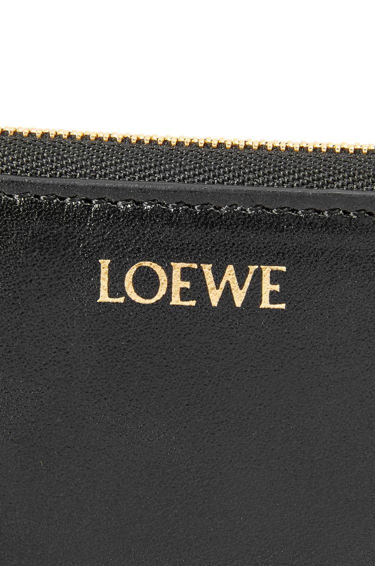 Knot compact zip around wallet in shiny nappa calfskin