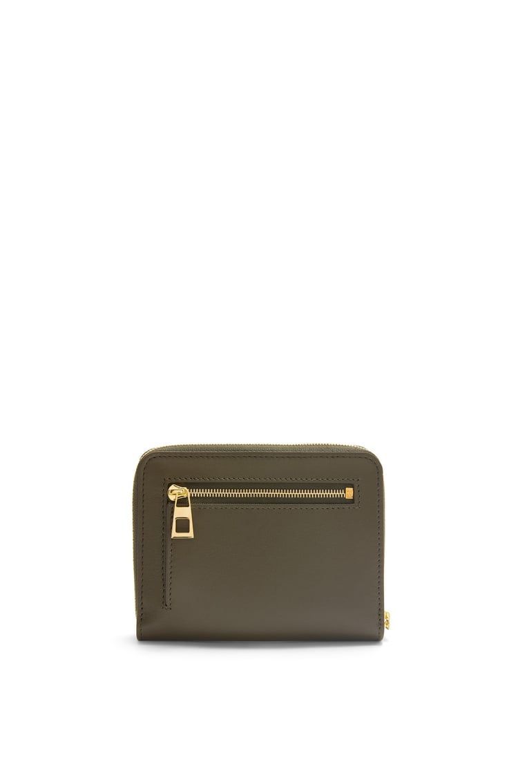 Knot compact zip around wallet in shiny nappa calfskin