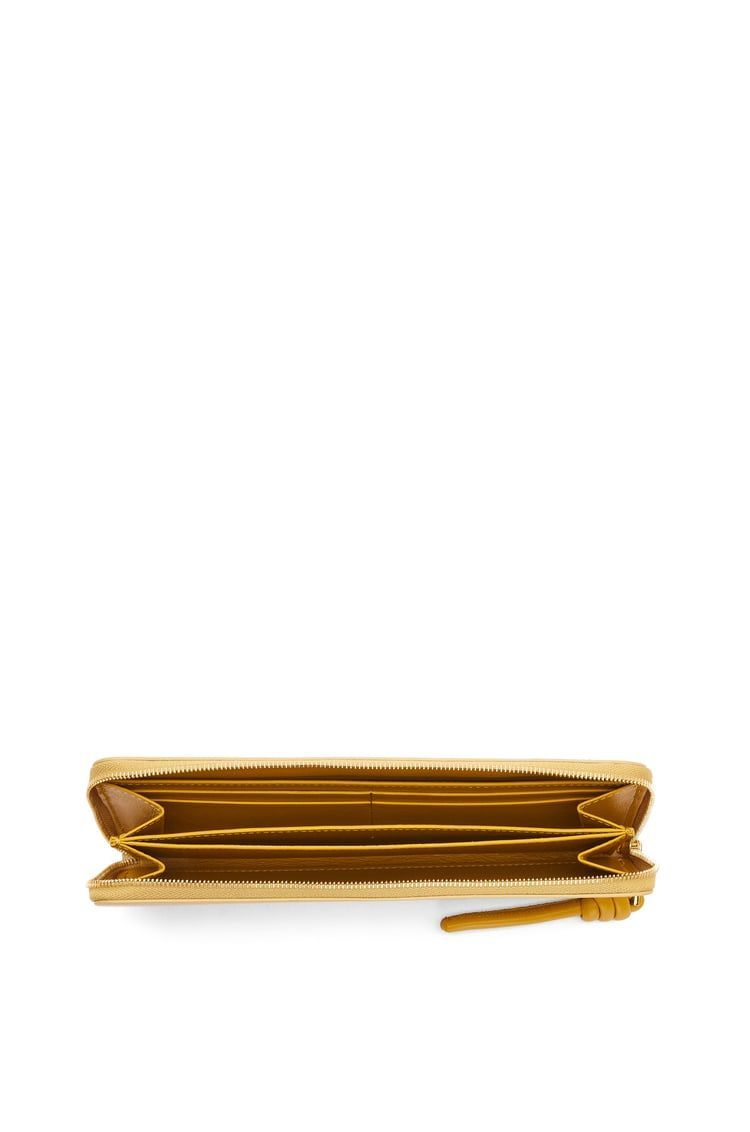 Knot zip around wallet in shiny nappa calfskin
