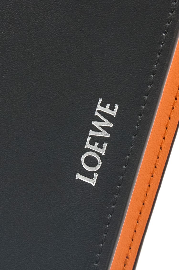 Slim bifold cardholder in shiny nappa calfskin