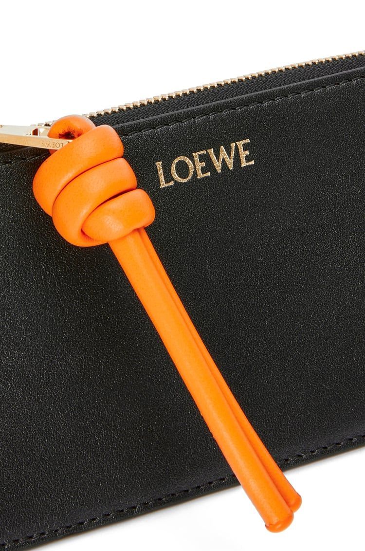 Knot coin cardholder in shiny nappa calfskin