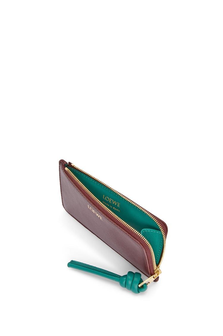 Knot coin cardholder in shiny nappa calfskin