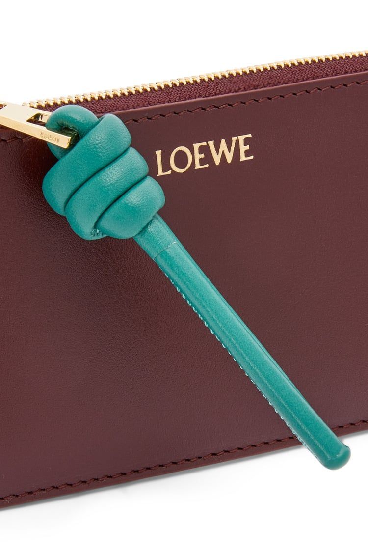 Knot coin cardholder in shiny nappa calfskin