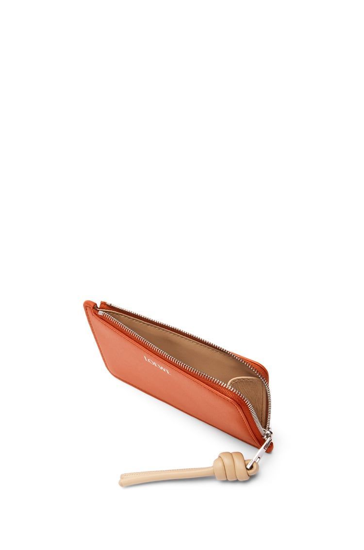 Knot coin cardholder in shiny nappa calfskin