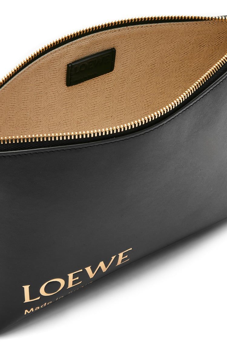 Embossed LOEWE T Pouch in shiny nappa calfskin