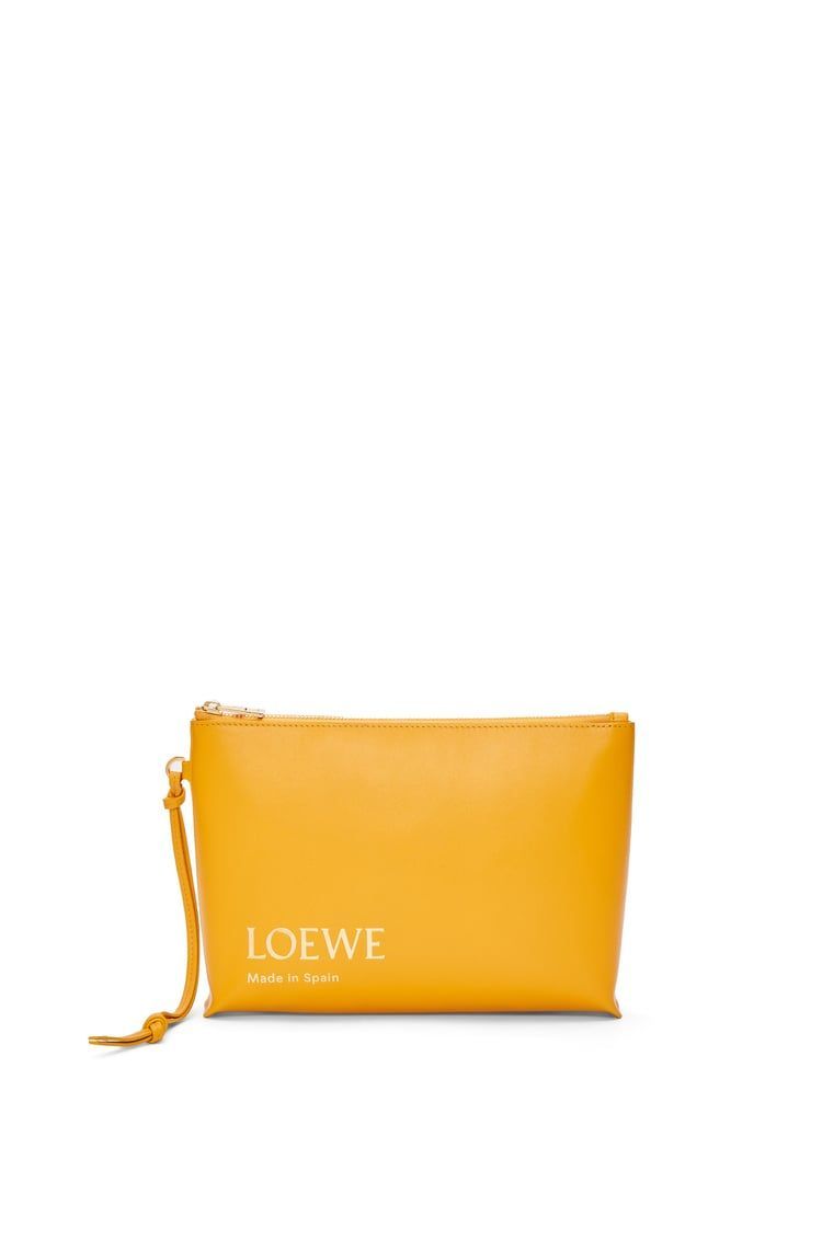 Embossed LOEWE T Pouch in shiny nappa calfskin