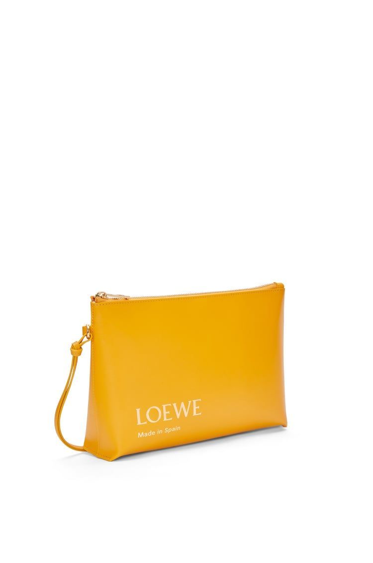 Embossed LOEWE T Pouch in shiny nappa calfskin