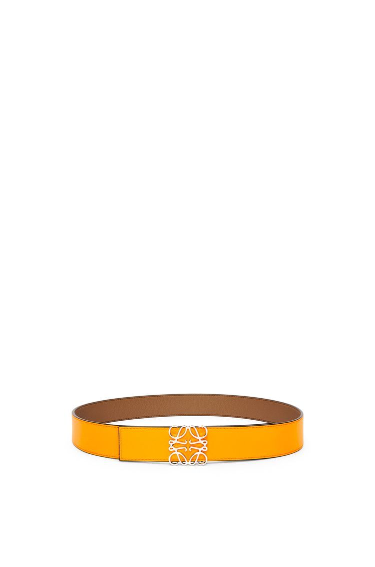 Reversible Anagram belt in soft grained calfskin and smooth calfskin