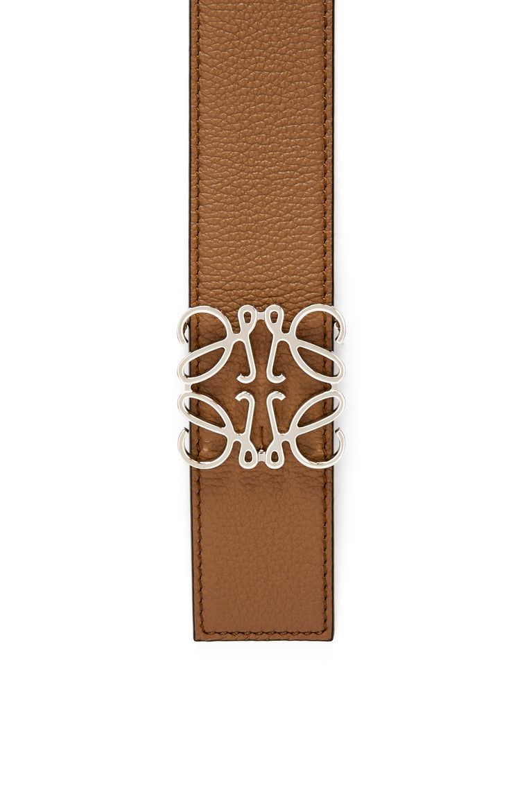 Reversible Anagram belt in soft grained calfskin and smooth calfskin