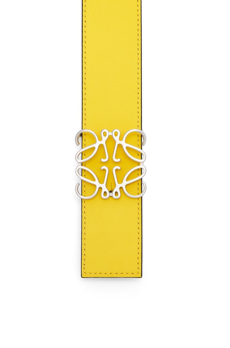 Reversible Anagram belt in soft grained calfskin and smooth calfskin