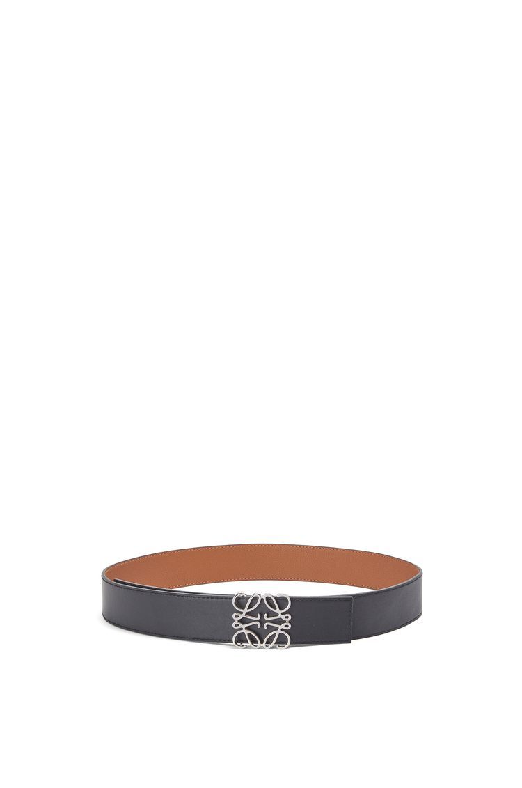 Reversible Anagram belt in soft grained calfskin and smooth calfskin
