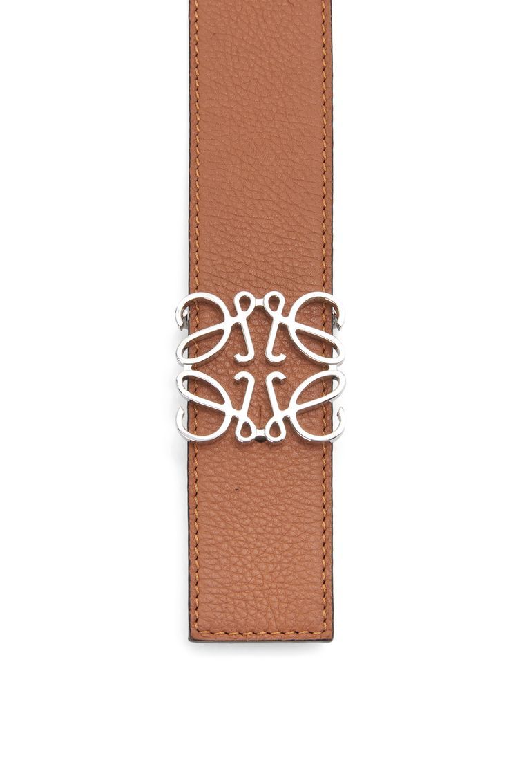 Reversible Anagram belt in soft grained calfskin and smooth calfskin