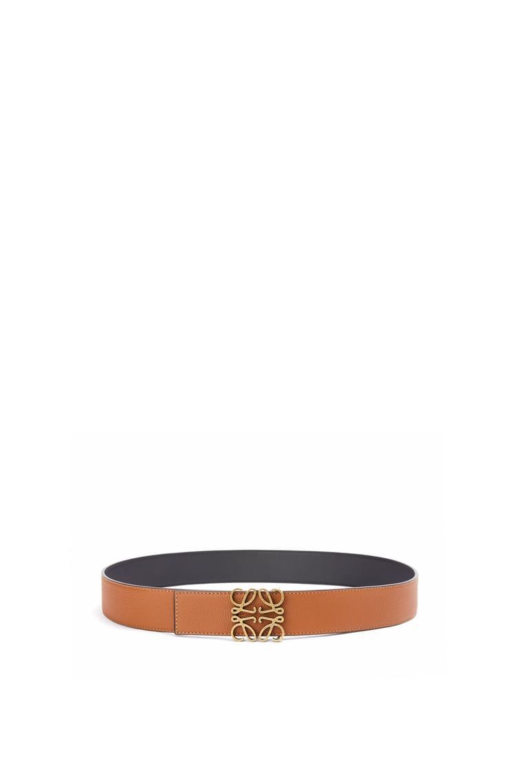 Reversible Anagram belt in soft grained calfskin and smooth calfskin