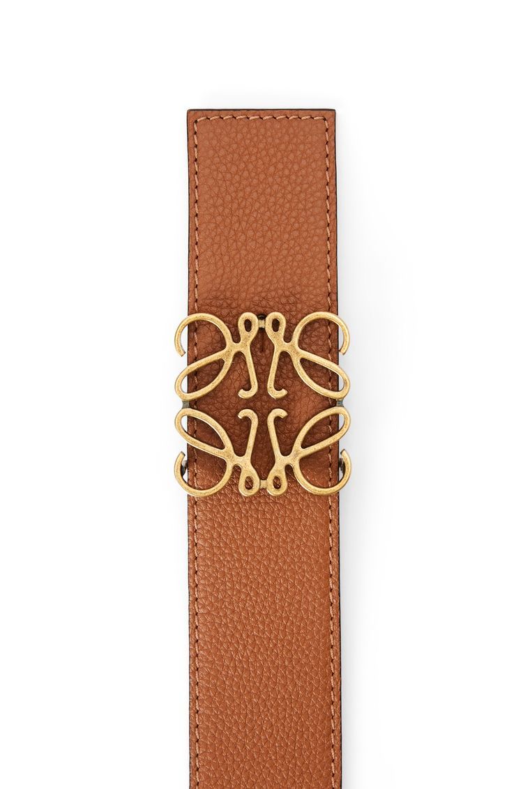 Reversible Anagram belt in soft grained calfskin and smooth calfskin