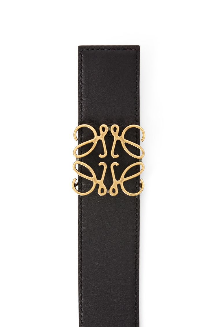 Reversible Anagram belt in soft grained calfskin and smooth calfskin