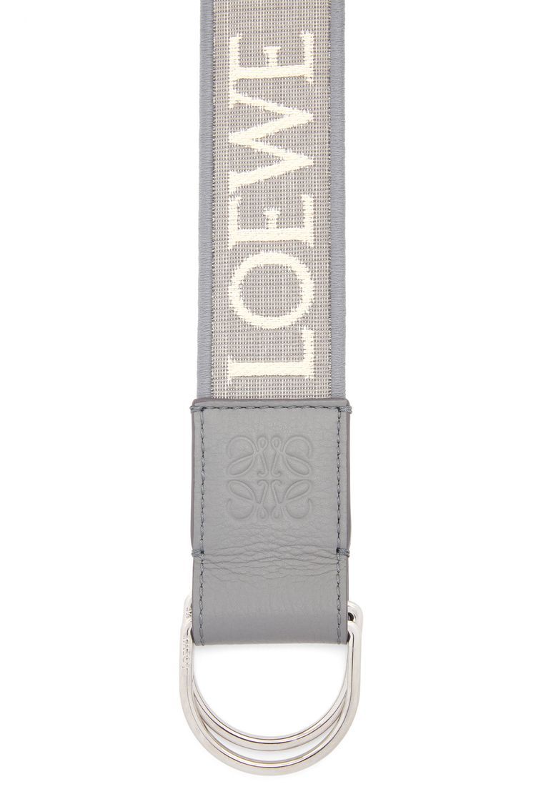 D-ring belt in Anagram jacquard and calfskin