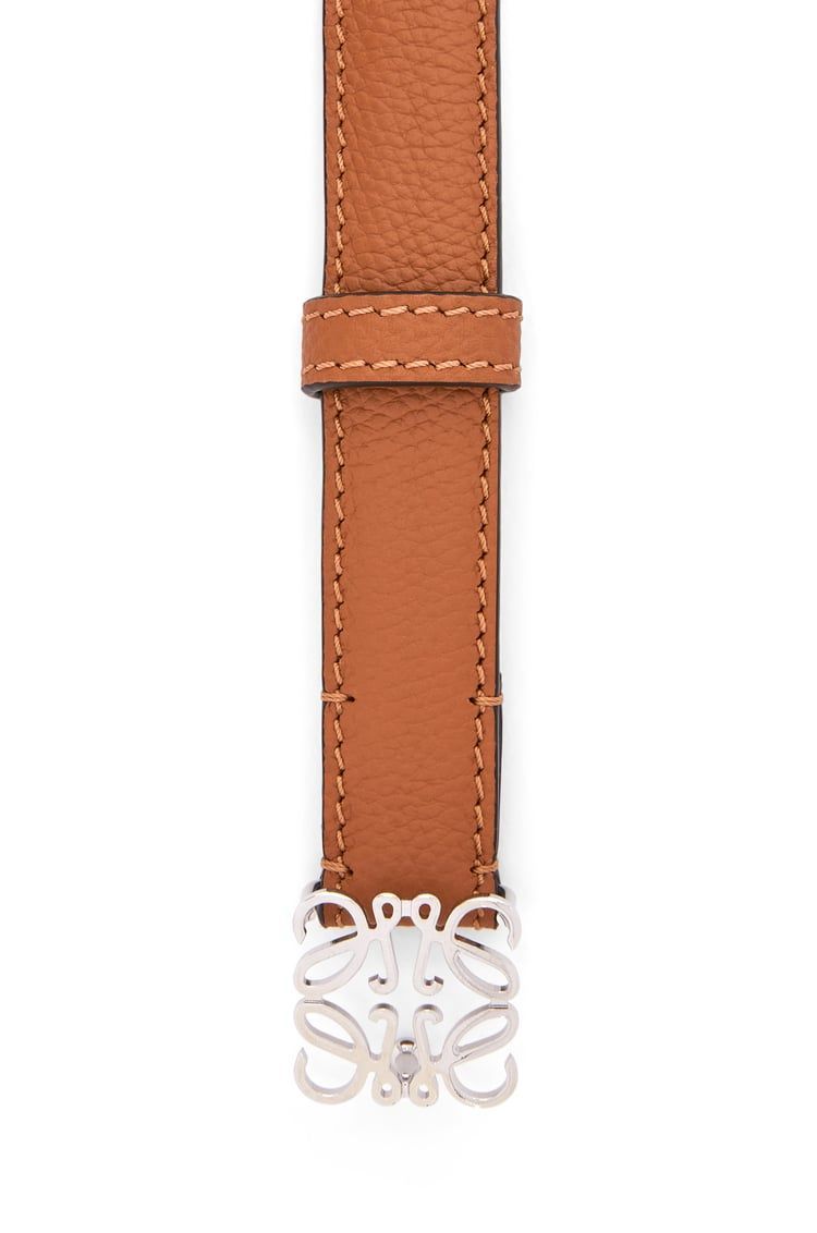 Anagram belt in pebble grain calfskin