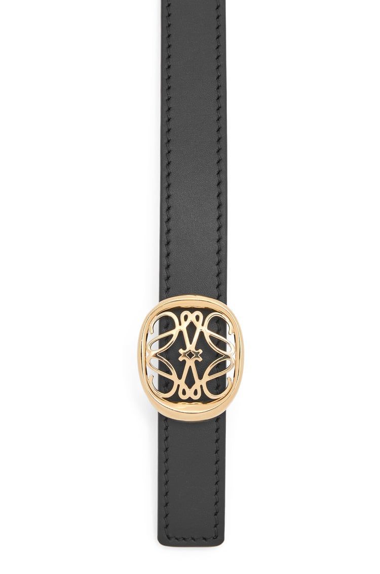 Reversible Anagram Ellipse belt in smooth calfskin