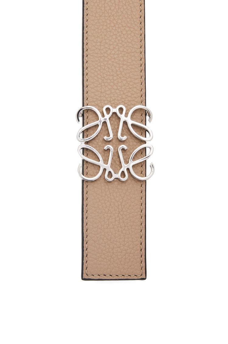 Reversible Anagram belt in soft grained calfskin and smooth calfskin