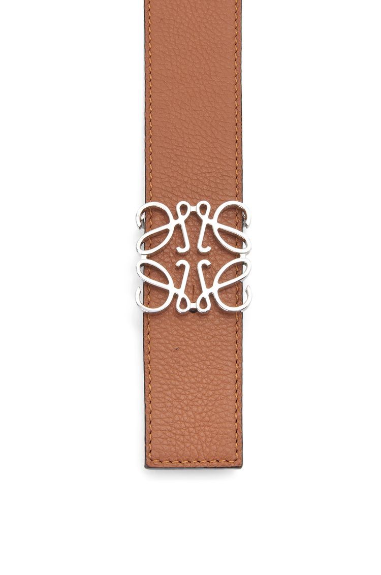 Reversible Anagram belt in soft grained calfskin and smooth calfskin