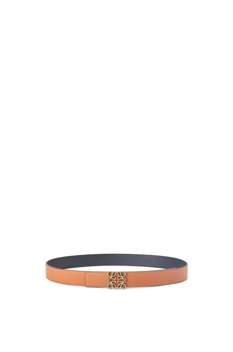 Reversible Anagram belt in soft grained calfskin and smooth calfskin