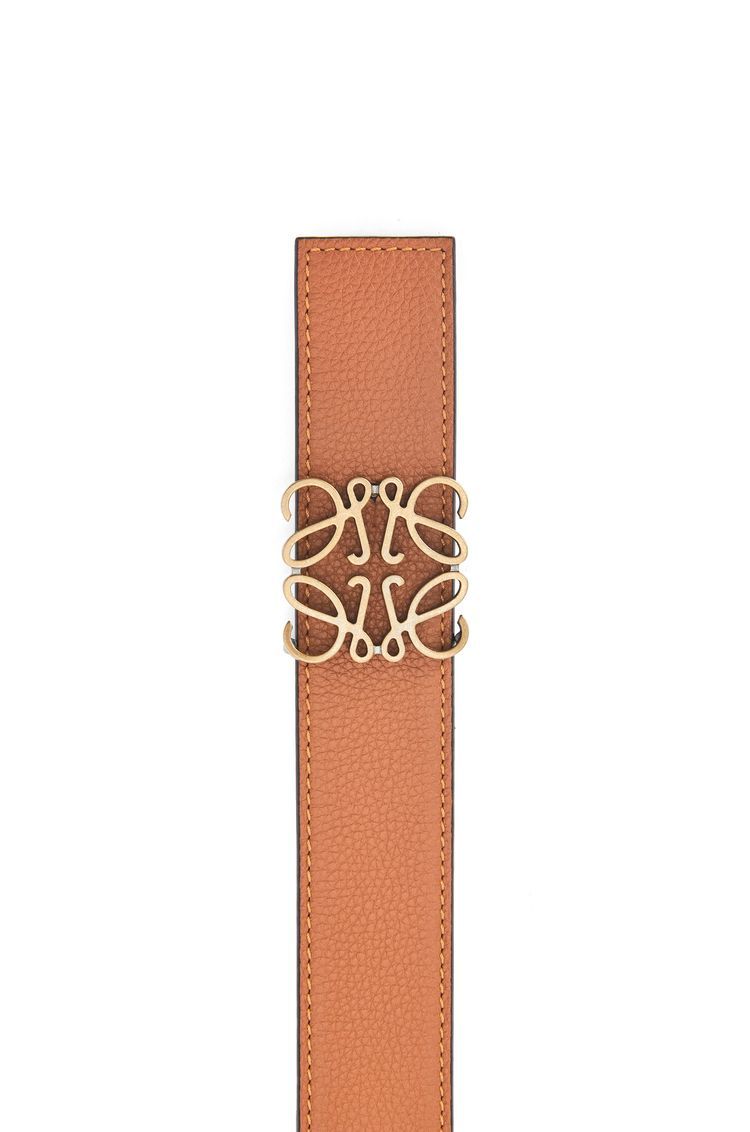 Reversible Anagram belt in soft grained calfskin and smooth calfskin