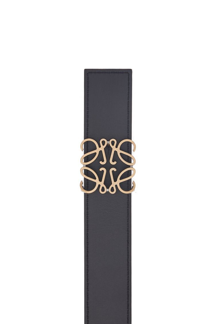 Reversible Anagram belt in soft grained calfskin and smooth calfskin